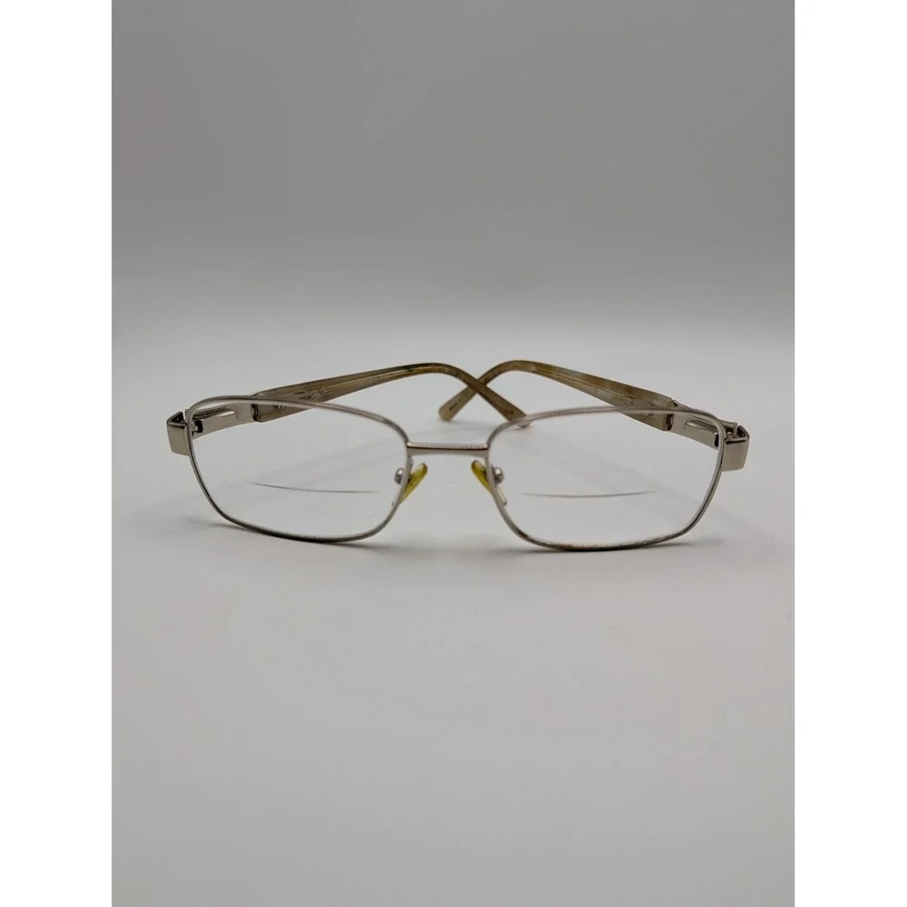 Oleg Cassini OCO505 Eyeglasses Frames Only Silver Full Rim Crystal Hinge 53mm